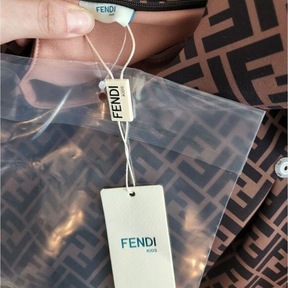 FENDI Little Girl's & Girl's Neoprene All‎ Over Logo Dress - Picture 9 of 9